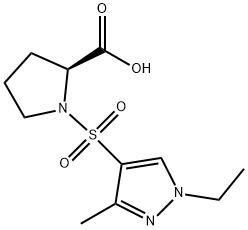 1-[(1-Ethyl-3-methyl-1H-pyrazol-4-yl)sulfonyl]proline Struktur