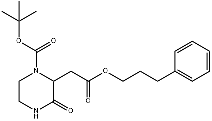 tert-butyl 3-oxo-2-[2-oxo-2-(3-phenylpropoxy)ethyl]piperazine-1-carboxylate Structure