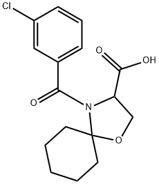 4-(3-chlorobenzoyl)-1-oxa-4-azaspiro[4.5]decane-3-carboxylic acid Structure