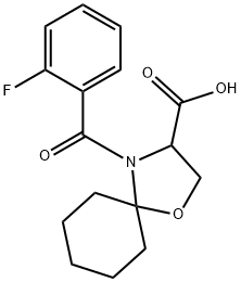 4-(2-fluorobenzoyl)-1-oxa-4-azaspiro[4.5]decane-3-carboxylic acid,1008692-11-2,结构式