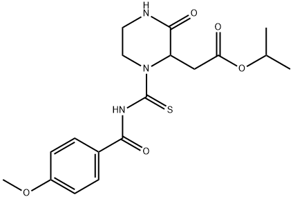 propan-2-yl 2-[1-[(4-methoxybenzoyl)carbamothioyl]-3-oxopiperazin-2-yl]acetate,1009283-52-6,结构式