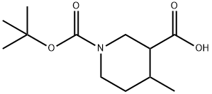 1-(TERT-ブチルトキシカルボニル)-4-メチルピペリジン-3-カルボン酸 化学構造式