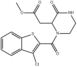 methyl 2-(1-(3-chlorobenzo[b]thiophene-2-carbonyl)-3-oxopiperazin-2-yl)acetate Struktur