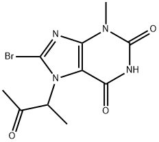 8-bromo-3-methyl-7-(3-oxobutan-2-yl)-3,7-dihydro-1H-purine-2,6-dione Struktur