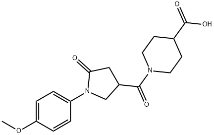 1-[1-(4-Methoxy-phenyl)-5-oxo-pyrrolidine-3-carbonyl]-piperidine-4-carboxylic acid Structure