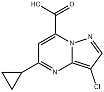 3-Chloro-5-cyclopropylpyrazolo[1,5-a]pyrimidine-7-carboxylic acid Struktur