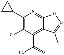 5-Chloro-6-cyclopropyl-3-methyl-isoxazolo[5,4-b]pyridine-4-carboxylic acid Struktur