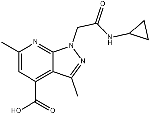 1-[2-(Cyclopropylamino)-2-oxoethyl]-3,6-dimethyl-1H-pyrazolo[3,4-b]pyridine-4-carboxylic acid Struktur