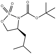 (S)-叔丁基 4-异丁基-1,2,3- 噁噻唑烷 -3-羧酸盐 2,2-二氧化物,1013941-87-1,结构式