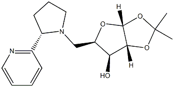 (3aR,5R,6S,6aR)-2,2-dimethyl-5-{[(2S)-2-(pyridin-2-yl)pyrrolidin-1-yl]methyl}-tetrahydro-2H-furo[2,3-d][1,3]dioxol-6-ol, 1014404-84-2, 结构式