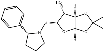 (3aR,5R,6S,6aR)-2,2-dimethyl-5-{[(2R)-2-phenylpyrrolidin-1-yl]methyl}-tetrahydro-2H-furo[2,3-d][1,3]dioxol-6-ol Struktur