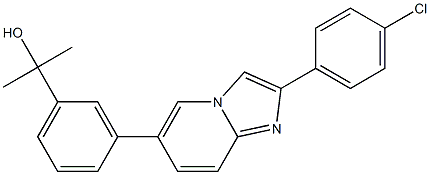 2-(3-(2-(4-chlorophenyl)imidazo[1,2-a]pyridin-6-yl)phenyl)propan-2-ol Structure