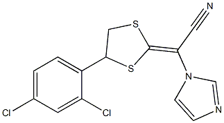 (2Z)-2-[4-(2,4-dichlorophenyl)-1,3-dithiolan-2-ylidene]-2-imidazol-1-ylacetonitrile Struktur