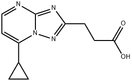 3-(7-Cyclopropyl-[1,2,4]triazolo[1,5-a]pyrimidin-2-yl)propanoic acid,1018051-91-6,结构式