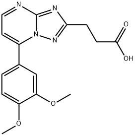 3-[7-(3,4-Dimethoxyphenyl)-[1,2,4]triazolo[1,5-a]pyrimidin-2-yl]propanoic acid Struktur