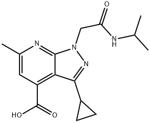 3-环丙基-1-(2-(异丙基氨基)-2-氧乙基)-6-甲基-1H-吡唑并[3,4-B]吡啶-4-羧酸, 1018052-62-4, 结构式