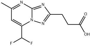 3-[7-(Difluoromethyl)-5-methyl-[1,2,4]triazolo[1,5-a]pyrimidin-2-yl]propanoic acid Struktur