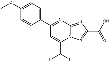 7-(Difluoromethyl)-5-(4-methoxyphenyl)[1,2,4]triazolo[1,5-a]pyrimidine-2-carboxylic acid Struktur