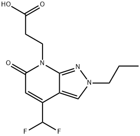 3-[4-(Difluoromethyl)-6-oxo-2-propyl-2,6-dihydro-7H-pyrazolo[3,4-b]pyridin-7-yl]propanoic acid|3-(4-(二氟甲基)-6-氧代-2-丙基-2,6-二氢-7H-吡唑并[3,4-B]吡啶-7-基)丙酸