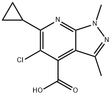 5-Chloro-6-cyclopropyl-1,3-dimethyl-1H-pyrazolo[3,4-b]pyridine-4-carboxylic acid Struktur
