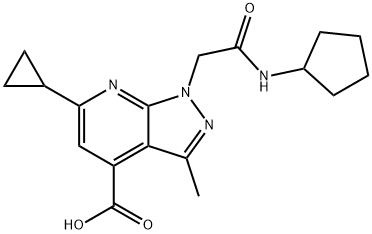 1-[2-(Cyclopentylamino)-2-oxoethyl]-6-cyclopropyl-3-methyl-1H-pyrazolo[3,4-b]pyridine-4-carboxylic acid,1018142-06-7,结构式
