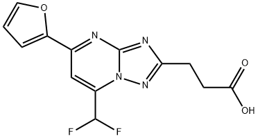 3-[7-(Difluoromethyl)-5-(2-furyl)-[1,2,4]triazolo[1,5-a]pyrimidin-2-yl]propanoic acid Struktur