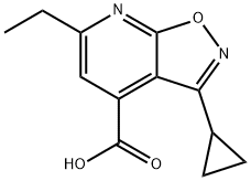 3-环丙基-6-乙基-[1,2]噁唑并[5,4-B]吡啶-4-羧酸,1018151-12-6,结构式