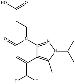 3-[4-(Difluoromethyl)-2-isopropyl-3-methyl-6-oxo-2,6-dihydro-7H-pyrazolo[3,4-b]pyridin-7-yl]propanoic acid Structure