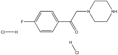 1-(4-fluorophenyl)-2-(piperazin-1-yl)ethan-1-one dihydrochloride Struktur