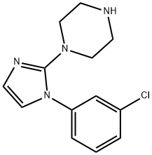 1-[1-(3-Chloro-phenyl)-1H-imidazol-2-yl]-piperazine 化学構造式