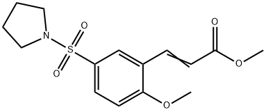 3-[2-Methoxy-5-(pyrrolidine-1-sulfonyl)-phenyl]-acrylic acid methyl ester 化学構造式