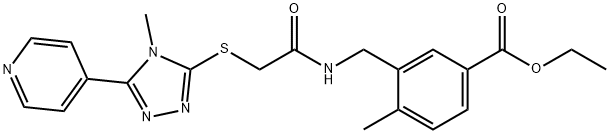 ethyl 4-methyl-3-{[({[4-methyl-5-(4-pyridinyl)-4H-1,2,4-triazol-3-yl]sulfanyl}acetyl)amino]methyl}benzoate Structure