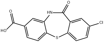 2-chloro-11-oxo-10,11-dihydrodibenzo[b,f][1,4]thiazepine-8-carboxylic acid Struktur