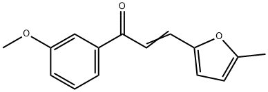 (2E)-1-(3-methoxyphenyl)-3-(5-methylfuran-2-yl)prop-2-en-1-one, 102058-89-9, 结构式