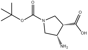 (3S,4S)-4-amino-1-(tert-butoxycarbonyl)pyrrolidine-3-carboxylic acid Structure
