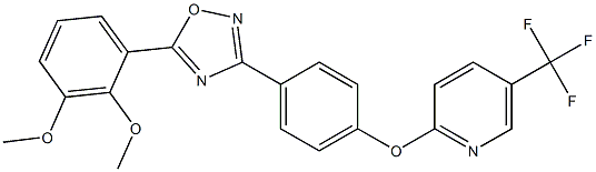 5-(2,3-dimethoxyphenyl)-3-[4-[5-(trifluoromethyl)pyridin-2-yl]oxyphenyl]-1,2,4-oxadiazole Struktur