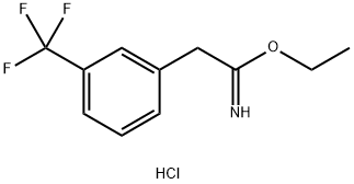 ethyl 2-[3-(trifluoromethyl)phenyl]ethanecarboximidate hydrochloride Struktur