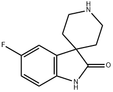 1,2-Dihydro-2-oxo-spiro[5-fluoro-3H-indole-3,4'-piperidine] 化学構造式