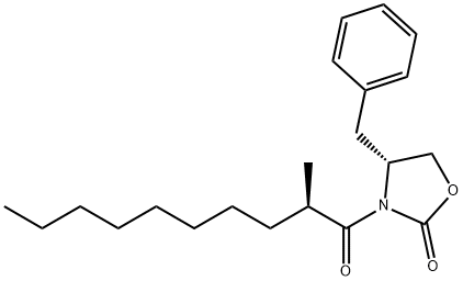 (4R)-3-((2'R)-2'-methyldecanoyl)-4-benzyl-2-oxazolidinone Structure