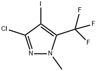 3-Chloro-4-iodo-1-methyl-5-trifluoromethyl-1H-pyrazole,1026436-98-5,结构式