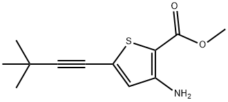methyl 3-amino-5-(3,3-dimethylbut-1-ynyl)thiophene-2-carboxylate Struktur