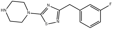 1-{3-[(3-fluorophenyl)methyl]-1,2,4-thiadiazol-5-yl}piperazine, 1029718-74-8, 结构式