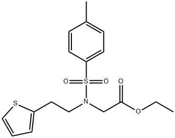 ethyl 2-{N-[2-(thiophen-2-yl)ethyl]4-methylbenzenesulfonamido}acetate 化学構造式