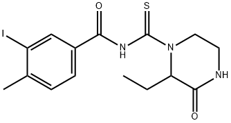 N-(2-ethyl-3-oxopiperazine-1-carbothioyl)-3-iodo-4-methylbenzamide Structure