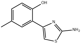 2-(2-Amino-thiazol-4-yl)-4-methyl-phenol 化学構造式