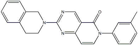 2-(3,4-dihydro-1H-isoquinolin-2-yl)-6-(3-methylphenyl)pyrido[4,3-d]pyrimidin-5-one,1030464-61-9,结构式