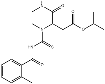 isopropyl (1-{[(2-methylbenzoyl)amino]carbonothioyl}-3-oxo-2-piperazinyl)acetate Structure