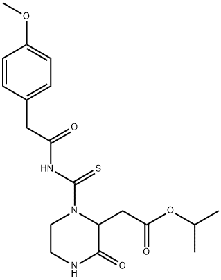 isopropyl [1-({[(4-methoxyphenyl)acetyl]amino}carbonothioyl)-3-oxo-2-piperazinyl]acetate Structure