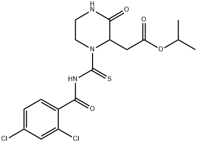 propan-2-yl 2-[1-[(2,4-dichlorobenzoyl)carbamothioyl]-3-oxopiperazin-2-yl]acetate|