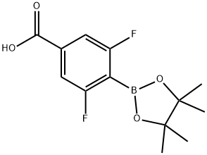4-Carboxy-2,6-difluorophenylboronic acid pinacol ester Struktur